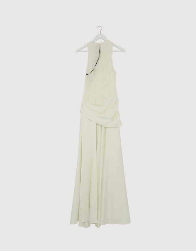 Revibe - Repaired CHANCERY Layla High Neck Lace Panelled Maxi Dress - AU 8