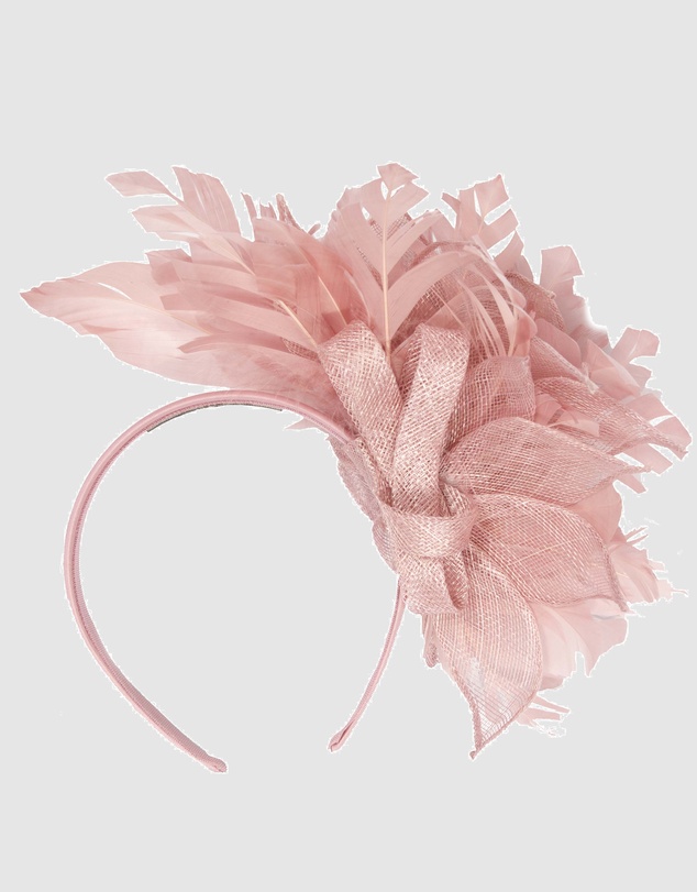 Max Alexander - Modern Dusty Pink Racing Fascinator