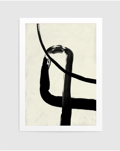 Olive et Oriel - Black Strokes No 5 by Treechild Art Print