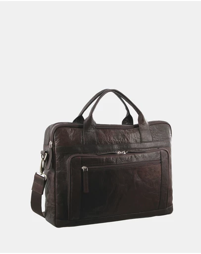 Pierre Cardin - Pierre Cardin Rustic Leather Computer/Business Bag