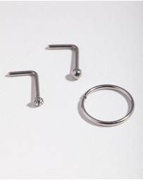 Lovisa - Surgical Steel Diamante Nose Ring Pack