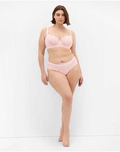 City Chic - Plus size Poppy Demi Underwire Bra - pink icing