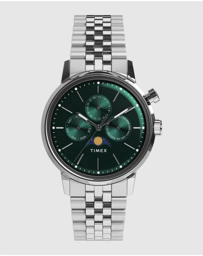 TIMEX - Timex Marlin Moon Phase 40mm Stainless Steel Case and Bracelet