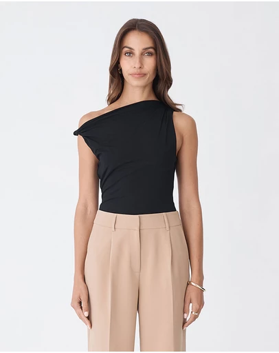 Forcast - Cici Bamboo Twist Shoulder Top
