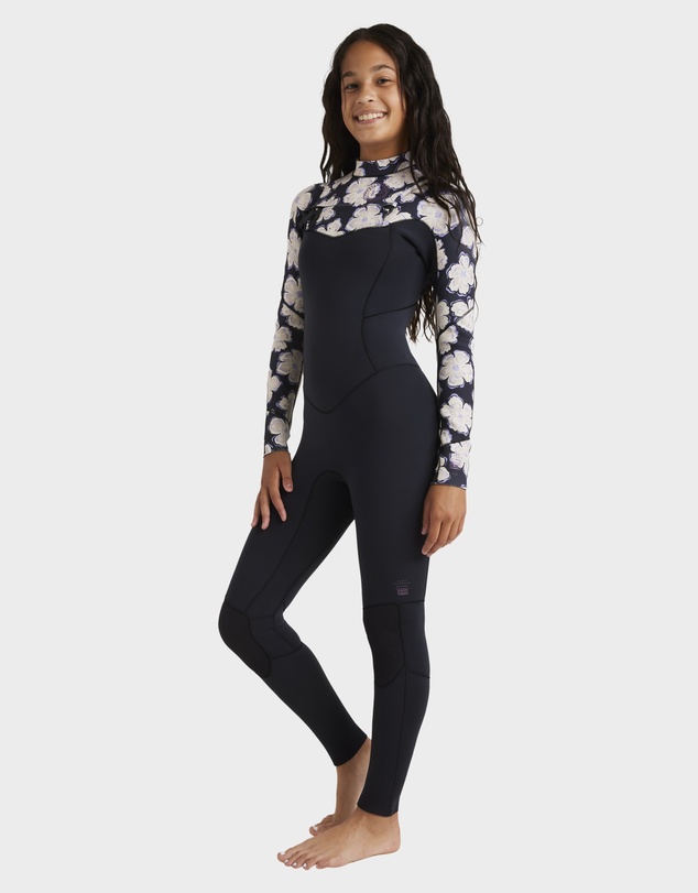 Billabong Kids - Girls 8 to 14 Salty Dayz Natural Chest Zip Wetsuit