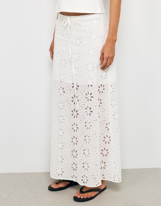 AERE - Vivi Cotton Broderie Maxi Skirt