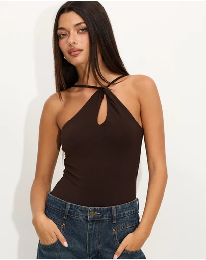 Dazie - Leni Cut Out Halter Top