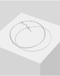 Elli Jewelry - Necklace Choker Venetian Plate Set of 2 in 925 Sterling Silver
