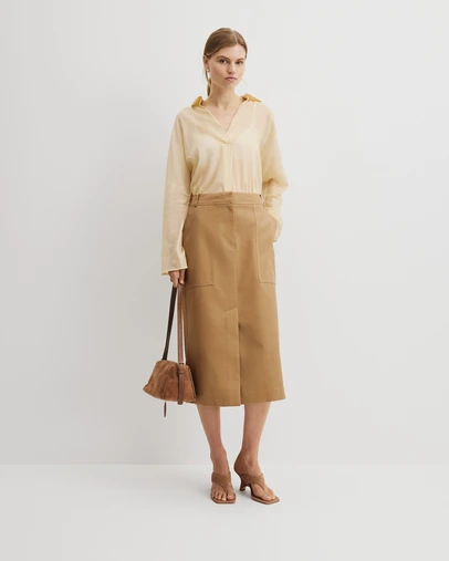 Country Road - Utility Pencil Midi Skirt