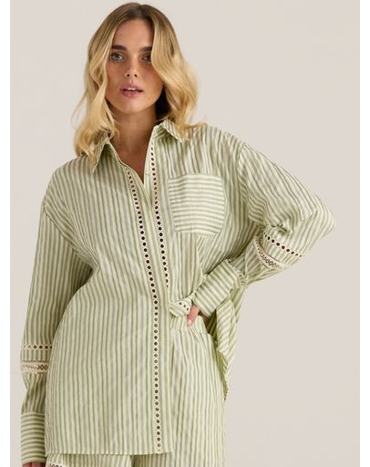 Olive Cream Stripe