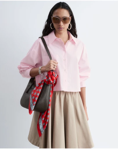 & Other Stories - Cropped Oversized Cotton Shirt