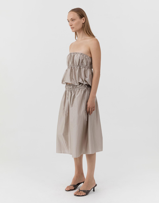 St. Agni - Paper Taffeta Strapless Drawstring Top