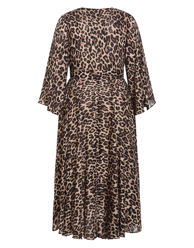City Chic - Eva Leopard Print Wrap Maxi Dress