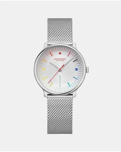 Mondaine - Mondaine Doppio Bauhaus Stainless Steel 33mm Watch