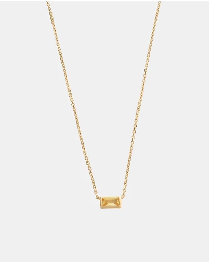 Kirstin Ash - Baguette Birthstone Necklace November Citrine