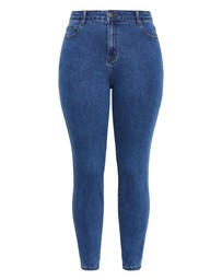 City Chic - Plus size Harley Fit Scarlet Skinny Leg Ankle Grazer Jean - mid wash