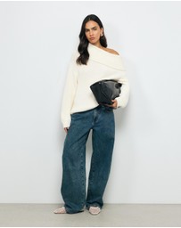 AERE - Leia Off Shoulder Knit Jumper
