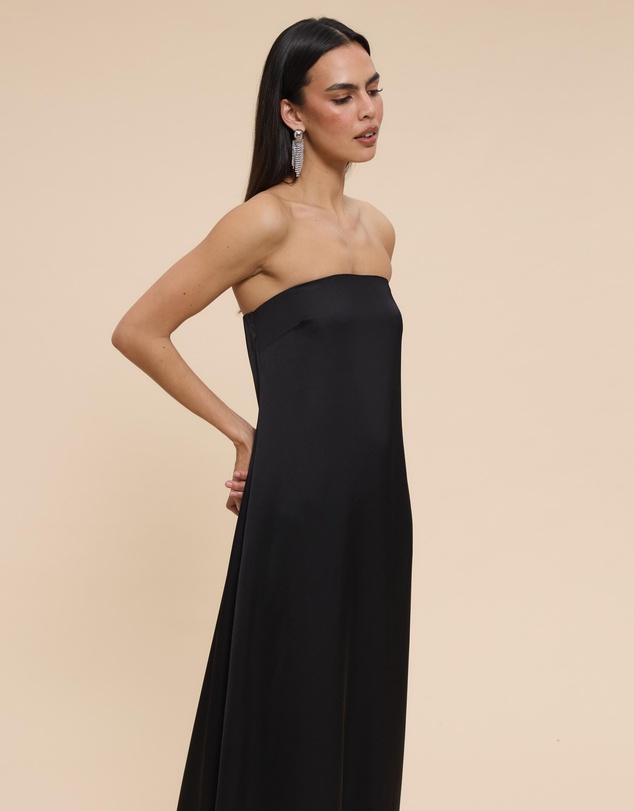 CHANCERY - Olivia Strapless Satin Maxi Dress