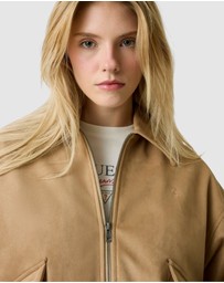 GUESS - GUESS JEANS Faux Suede Bomber Jacket