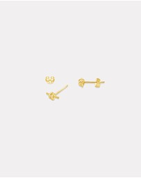 Ichu - Knotted Bar Earrings Gold