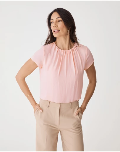 Forcast - Angela Gathered Neck Top