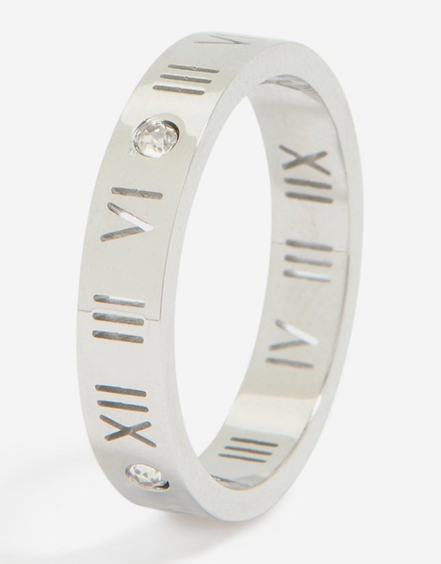 Lovisa - Waterproof Stainless Steel Cubic Zirconia Roman Numeral Ring