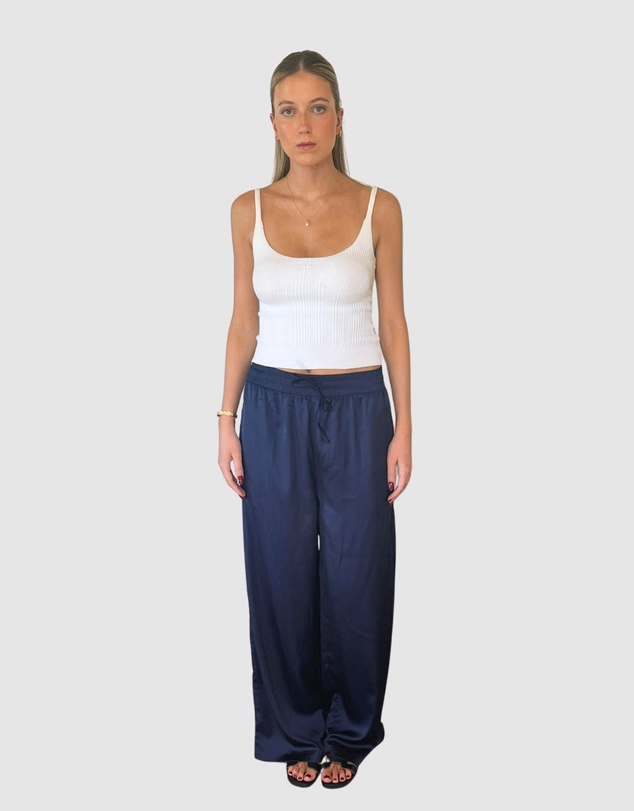 SILK MAGNOLIA - Silk Satin Pants