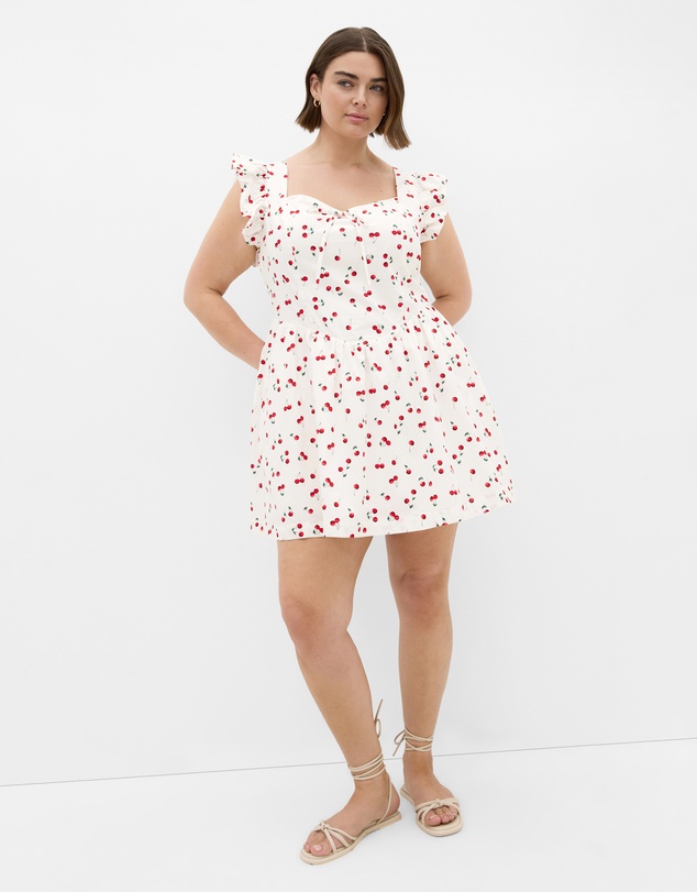 City Chic - Cherry Print Ruffle Mini Dress