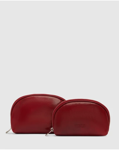Republic of Florence - Duo Red Leather Pouch Set
