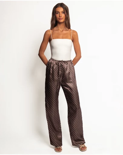 Petal & Pup - Alima Pants - Brown Polka Dot