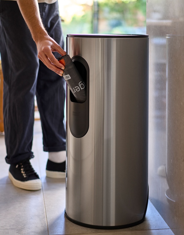 Joseph Joseph - Arc™ 30-Litre Slimline Pedal Bin with Liner Pocket - Stainless Steel
