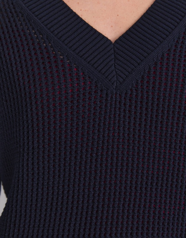 Sportscraft - Cotton Crochet V Neck Knit