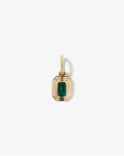 Michael Hill - Bold Emerald Cut Created Emerald Pendant in 10kt Yellow Gold