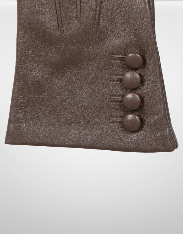 DENTS - Touchscreen 3 Point Silk-Lined Leather Gloves with Buttons
