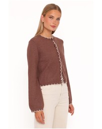 Petal & Pup - Payton Scallop Cardigan - Brown