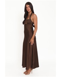Petal & Pup - Nakita Halterneck Maxi Dress - Brown