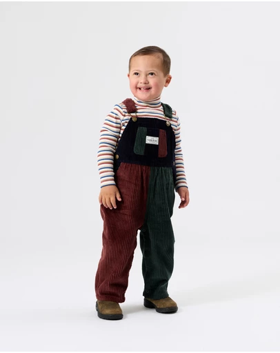 Goldie + Ace - Austin Corduroy Colour Block Overalls - Babies-Kids
