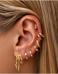Izoa - Snake 3-in-1 Trio Huggie Earrings