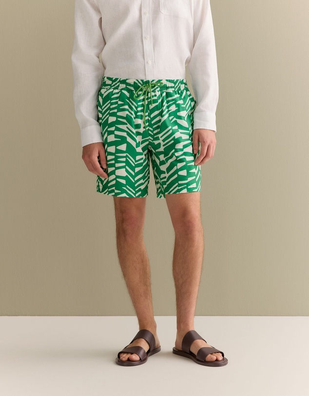 Trenery - Abstract Geo Swim Short in Billiard Green