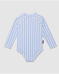 Crywolf - LONG SLEEVE SWIMSUIT Sky Blue Stripe