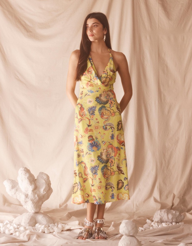 KINGA CSILLA - Bacio Di Mare Halter Midi Dress