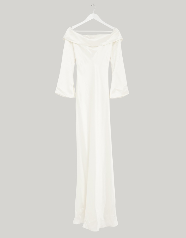 Revibe - Repaired MISHA Bianca Off Shoulder Long Sleeve Gown - AU 8