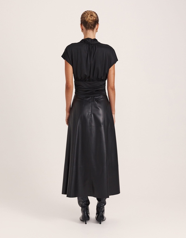 SABA - Viv Faux Leather Fluted Skirt