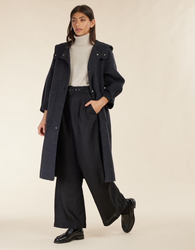 Amelius - Celine Hooded Snap Front Coat