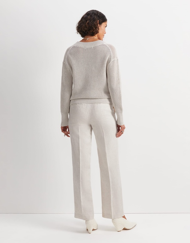 Sportscraft - Cotton Crochet V Neck Knit