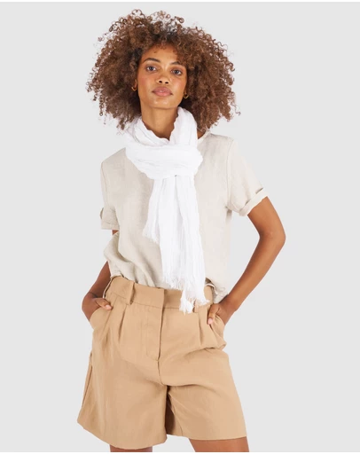 CAMIXA - French Linen Crinkled Scarf