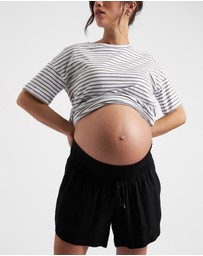 Ripe Maternity - Byron Shirred Linen Short