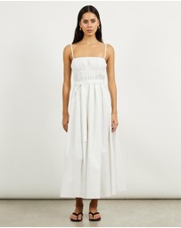 Minima Esenciales - Paloma Gathered Poplin Maxi Dress