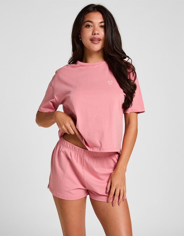 Hunkemoller - Embroidered Heart Short Pyjama Set