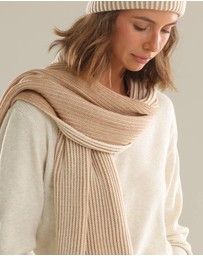 Morgan & Taylor - Sarina Rib Knit Scarf in Beige